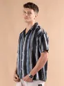 Blue and Black Printed Cuban Shirt